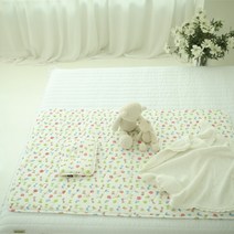 맘스아이템 아기 유아 3D매쉬 쿨매트 베개 세트, 산책친구들