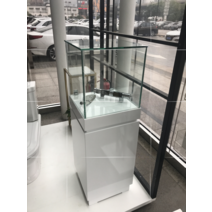 유리 전시대 캐비닛 진열장 보석 옥 투명 피규어 견본 박물관 유물, 40x40x120 화이트