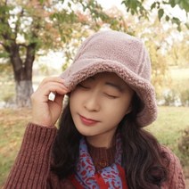 기타 바보사랑[앞머리]따스한 양면 무스탕퍼 벙거지 버킷햇