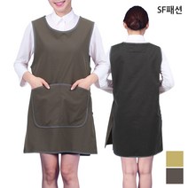 파이핑 원피스 앞치마 방문 요양 보호 유니폼 가운, M, 브라운(sfla17)