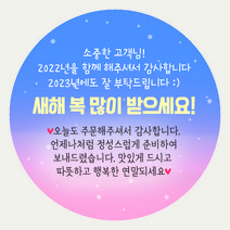 디네아트 배달 도무송 스티커 새해 투톤 스노우 60mm 500매, 블루