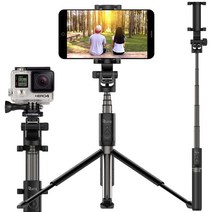 루이트 5세대 액션캠장착 블루투스 삼각대 셀카봉 91cm 블랙