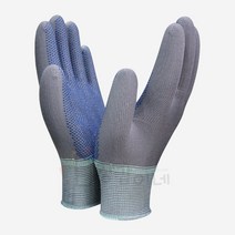 [장갑이네] 국산 수입 PU 도트 엠보싱 나일론 폴리 코팅 장갑 10켤레, 회색-L