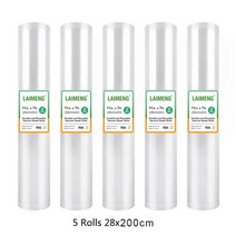 랩핑 머신 실링 기계 진공 LAIMENG 5 Rolls Sous Vide 포장기 용 롤 백 포장 식품 저장 실러 R129 가방, 07 5R 28-200cm