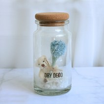 드라이데코 프리저브드 스타플라워 곰돌이 화병 250ml, 하늘
