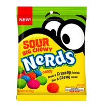너드 사워 빅 츄이 캔디 6oz Nerds Sour Big Chewy Caramelo, 1팩