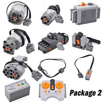 레고 파워 펑션 세트 모터 하이테크 부품 88002 엔진 ev3 빌딩 블록 전기 멀티 기능 도구 서보 블록 기차 pf 모드, 세트 2