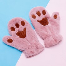 여성 겨울 장갑 여자 수족냉증 케시미어 새로운 고양이 패션 걸스 고양이 발톱 플러시 따뜻한 소프트 플러시 짧은 핑거리스 전체 손가락