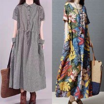 새로본 356여름OPS 캐주얼롱 원피스반팔 여성 미시