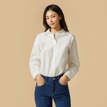 [JAJU/자주] 여 루즈핏 베이직 셔츠_화이트