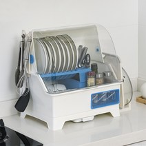 vsyoy주방 식기건조대 식기함 플라스틱 뚜껑 수납함 찬장 그릇과 식기 수납장 2단, 흰색
