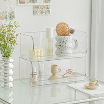 투명선반 1단 2단 모듈 식탁선반 테이블 정리 영양제 정리 보관함 팬트리, 대