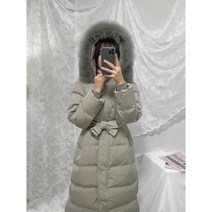 프링 [당일발송 최저가] 리얼폭스 퍼 후드 슬림핏 오리털 롱패딩 빵빵한 리얼퍼 버버st