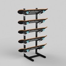 스노우보드 거치대 보관 롱보드 랙 전시 홀더 데크 벽걸이 진열대, 블랙25x25x119CM 7단