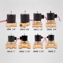 솔레노이드 밸브 전기 1 4 3 8 2 DN8 10 15 20 25 50 물 오일 공기 12V 24V 220V 110V 닫히공압 158581, DN40 _DC12V