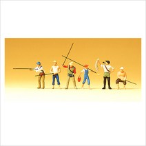 Preiser 75022 디오라마 미니어처 테라리움 어부 6명 세트 사람 피규어 모형 1:120 사이즈
