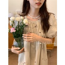 자수 코튼 66사이즈 주수 여름 미니 박스형 원피스 빅사이즈 하와이 여행용 시원한 SY