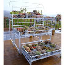 화분 선반 다이 대형 진열대, 3단길이150가로60높이120화이트