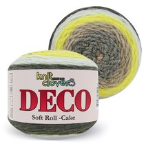 [니뜨] 데코 케이크얀 뜨개실(200g) x 2볼, 06_카키레몬