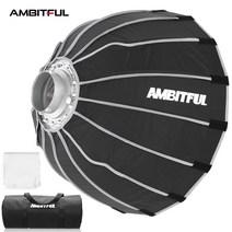 AMBITFUL-휴대용 P60 빠른 설치 딥 포물선 소프트 박스 보웬스 프로포토 엘린크롬 플래시 스피드 라이트, 01 for Bowens Mount