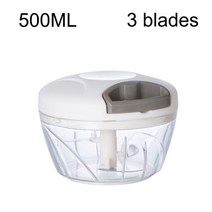 갈갈이음식물처리기 음식물분쇄기 음쓰처리기 500/900ML 수동 고기 Mincer 마늘 쵸퍼 회전 프레스 크러셔, 03 500ml White