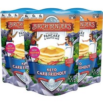 Birch Benders 케토 팬케이크 & 와플 믹스 3팩 10oz, 10 Ounce (Pack of 3)
