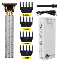 전기 이발기 전문가용 가정용 t9 usb 헤어 커팅 머신 충전식 컷 헤어 클리퍼 남자 면도기 트리머 이발사 전문 수염 트리머, 은빛 그물
