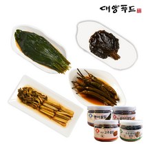 [대양푸드] 절임 반찬 4종 명이나물 고추 짱아찌 고추냉이잎 샐러리 장아찌, 4팩