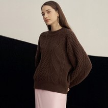 볼륨슬리브 라운드넥 피셔맨 니트 CAEK4A01