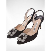 MANOLO BLAHNIK 마놀로블라닉 항기시 크리스탈 스퀘어버클 새틴 슬링여성 가방/419 0473 0002 001