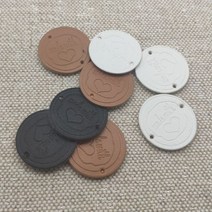 16 옵션 25Mm 원형 손으로 만든 심장 Pu 바느질 레이블 에 대수제 라운드 태그 라벨사랑, 11 Black labels 36pcs