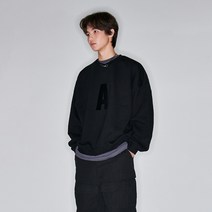 어텐션로우 이니셜 아플리케 오버핏 맨투맨 2color 116522