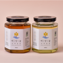 남해벌꿀 해랑꿀 아카시아 & 야생화꿀 280ml 2종 세트