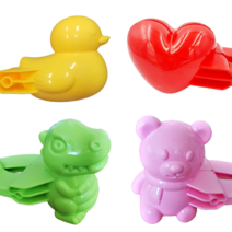 (4개 세트)오리눈집게 스노우볼메이커 눈오리 집게 눈사람스노우덕 오리모양틀 만들기 눈뭉치집게 색상랜덤4in1