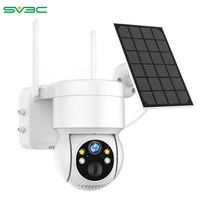 가정용CCTV 실외용 초고화질 CCTV ICSEE 야외 보안 태양 전지 카메라 와이파이 돔 패널 무선 IP CCTV 7800mA 충전식 배터리, 5.4MP White Camera