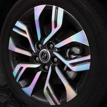 [카르쉐] 티볼리에어 휠 홀로그램 스티커 카본 휠스티커 프로텍터 17인치, 1세트, Car_유광화이트