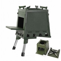 이지리치 접이식 화목난로 26X34CM 카키 캠핑용난로 나무난로