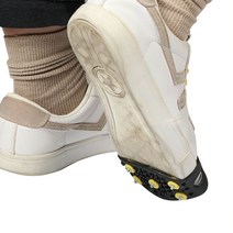 아이젠 5-스터드 스노우 아이스 클로 클리트 신발 커버 미끄럼 방지 그리퍼 겨울 등산 크램폰 야외 부츠, 한개옵션0