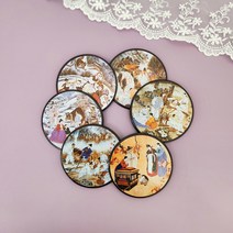 한국전통민화코스터 6종세트 (4) 코르크 컵받침 전통컵받침 홀더