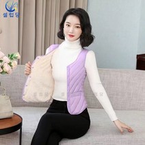 셀럽당 추동 패딩 조끼 여 숏 슬림 이너 나시 따뜻한 테일러드 베스트