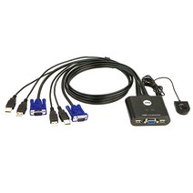 ATEN 2포트 HDMI 케이블 일체형 KVM 스위치 CS22HF, 1