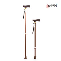 실버백세 지팡이 어르신 환자 고령자용 튼튼한지팡이 선물용 DH-101, 브라운, 1개