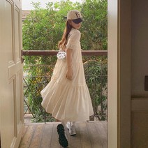 화이트 순수 청순 롱 원피스