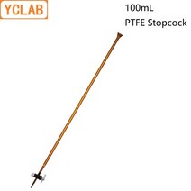 실험키트 YCLAB 100mL 뷰렛 PTFE 스톱콕 등급 A 갈색 앰버 유리 실험실 화학 장비