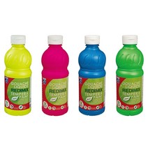 [LEFRANC] REDIMIX LIQUID TEMPERA 500ml/ 레드믹스 형광 과슈 물감 4컬러, 형광 옐로우