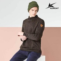 [코몽트] 남성 니트 기모 반목 티셔츠(브라운)