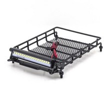 RC카 110 rc 자동차 락 크롤러 tamiya cc01 용 led 조명 바가있는 금속 지붕 랙 수하물 캐리어 axial scx10 d90 rc luggage rack, 조명과 함께