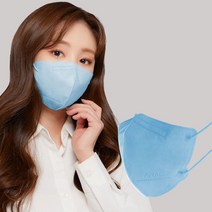 에어에이드 퍼스널컬러 2D 마스크 새부리형 대형, 1개입, 50매, 스카이블루