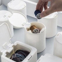 화장대 서랍정리 면봉 머리핀 수납통 뚜껑 세탁실 병원 욕실용 서재 아이방, 사각형