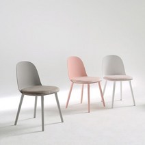 폴앤코코 젤리 인테리어 편한 식탁의자 화이트, 핑크